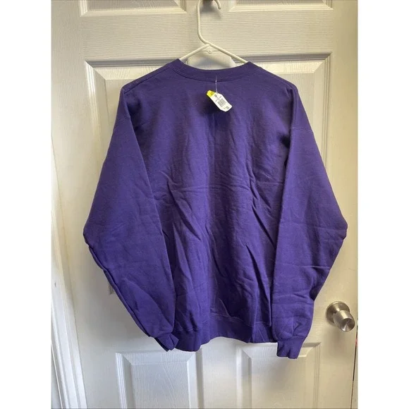 LSU Purple Crewneck Geaux Tigers Purple And Gold New Sz Med Football Baseball - Picture 4 of 5